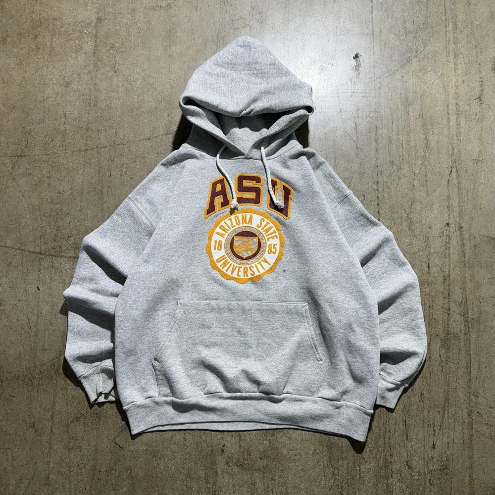 Arizona State University Hoodie Sweatshirt Mens Large Gray NCAA Hanes Pullover